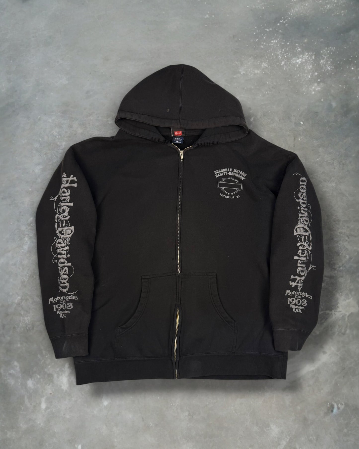 ‘10 Grunge Harley Davidson Hoodie Sz. XXL