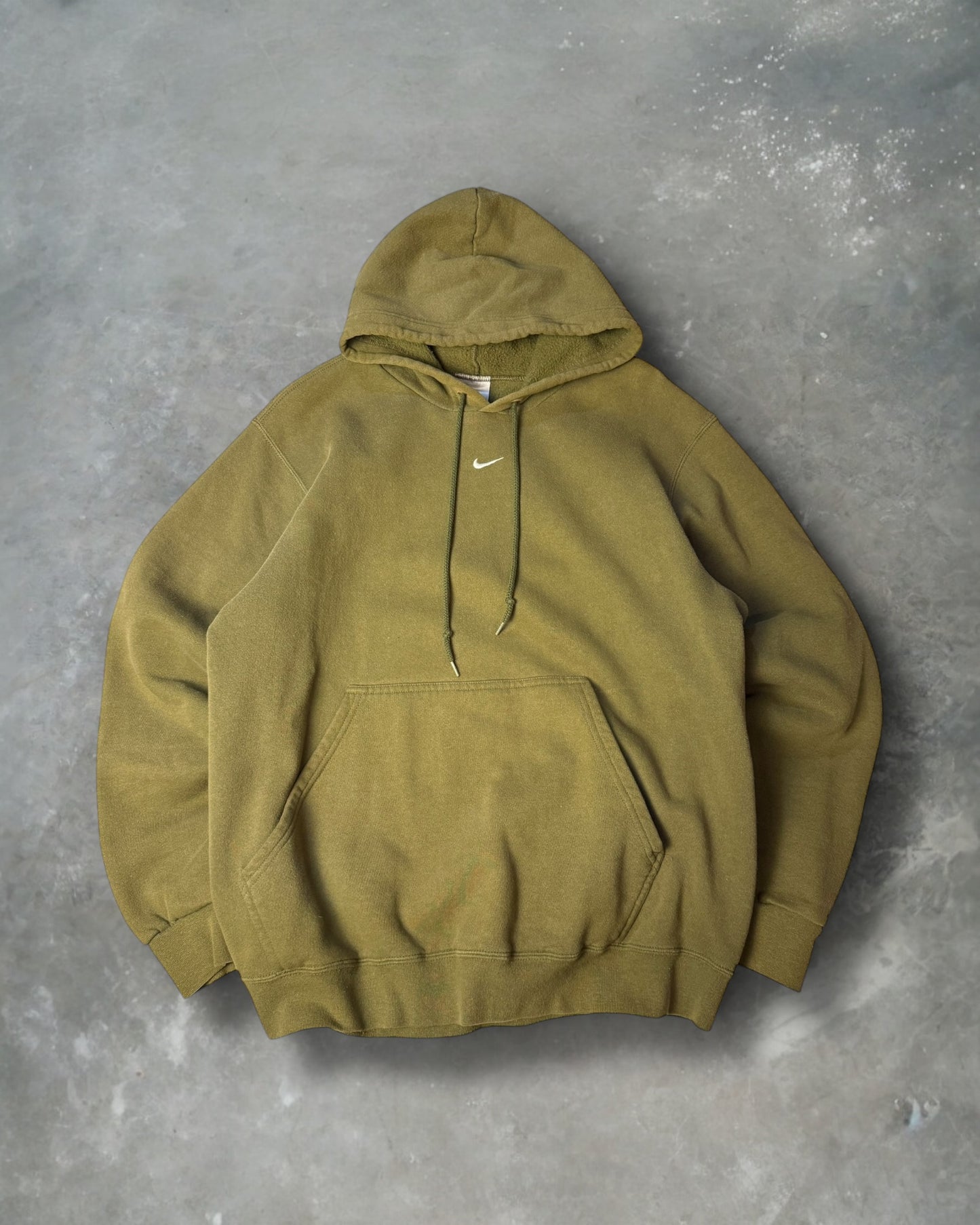 ‘00s Olive Green Nike Center Swoosh Hoodie Sz. M