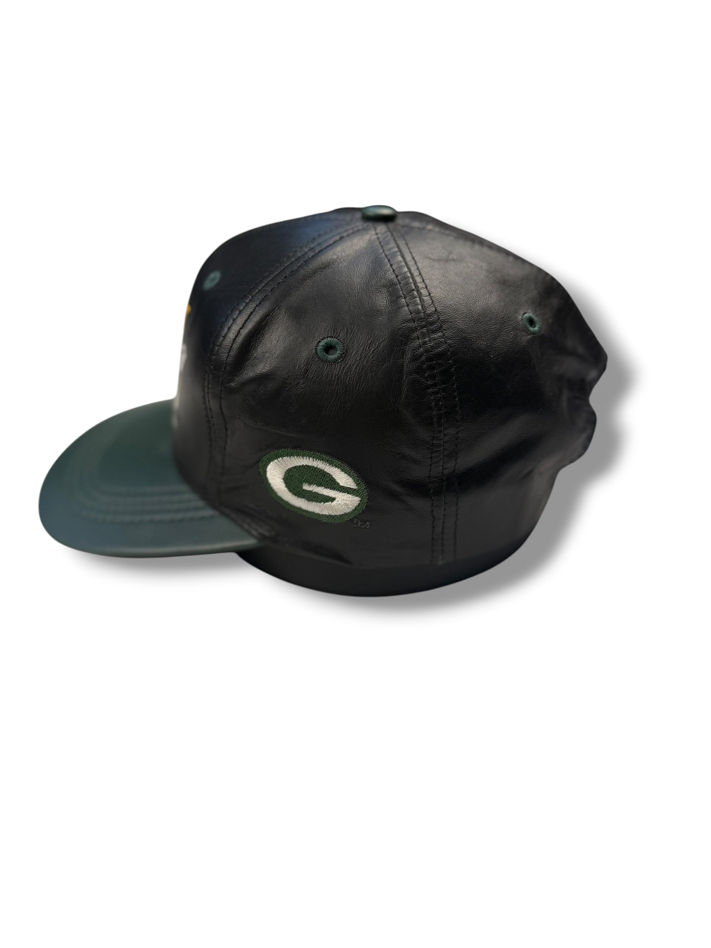 ‘90s Green Bay Packers Leather Snap Back Hat