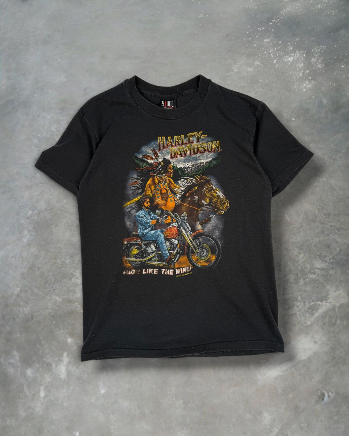 ‘91 Ride Like The Wind Harley Davidson Tee Sz. L
