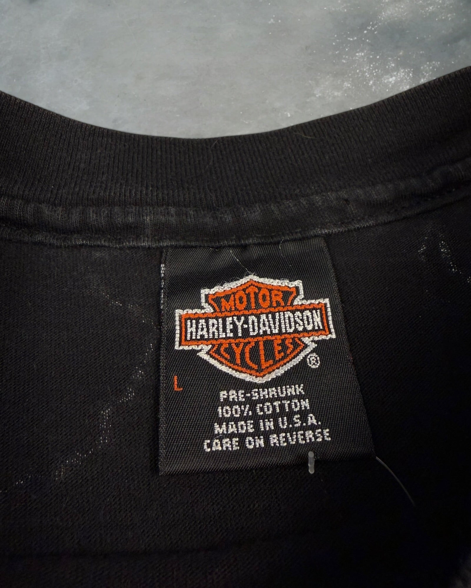 ‘91 Iowa Harley Davidson Lightning AOP Tee Sz. L