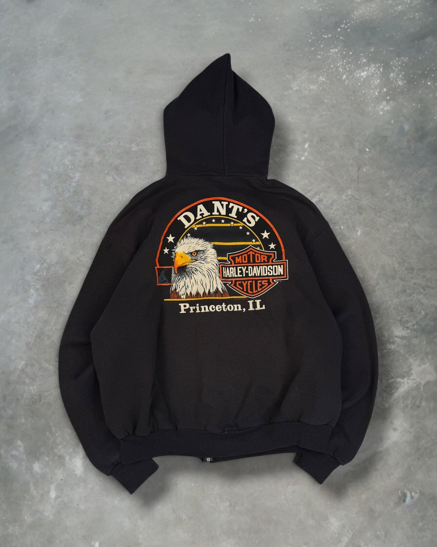 ‘90s Dant’s Harley Davidson Zip Up Hoodie Sz. L