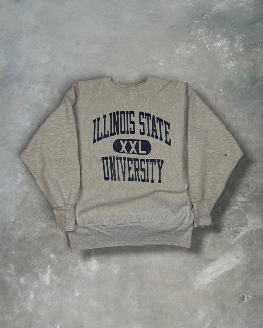 ‘90s Illinois State University Champion Reverse Weave Crewneck Sz. L