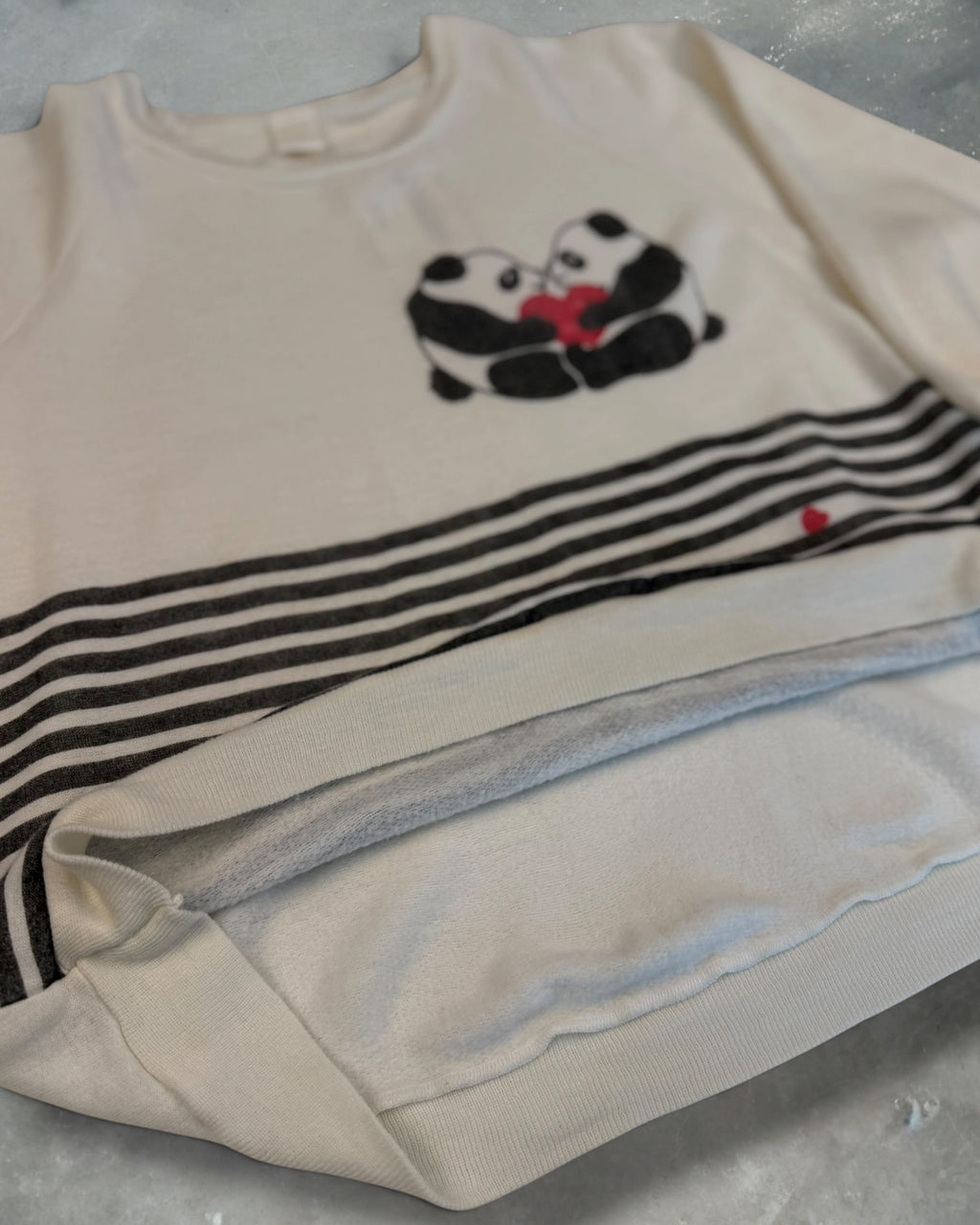 ‘70s Panda Love Raglan Crewneck Sz. M