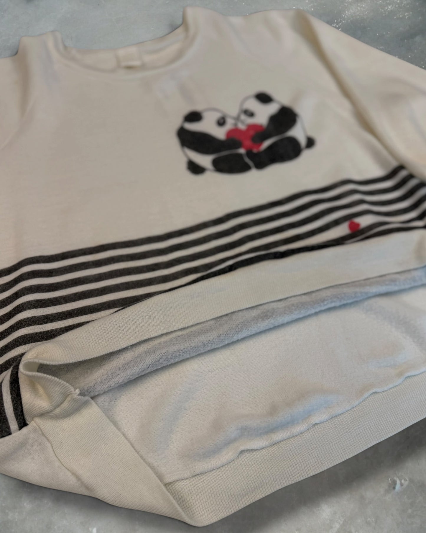 ‘70s Panda Love Raglan Crewneck Sz. M