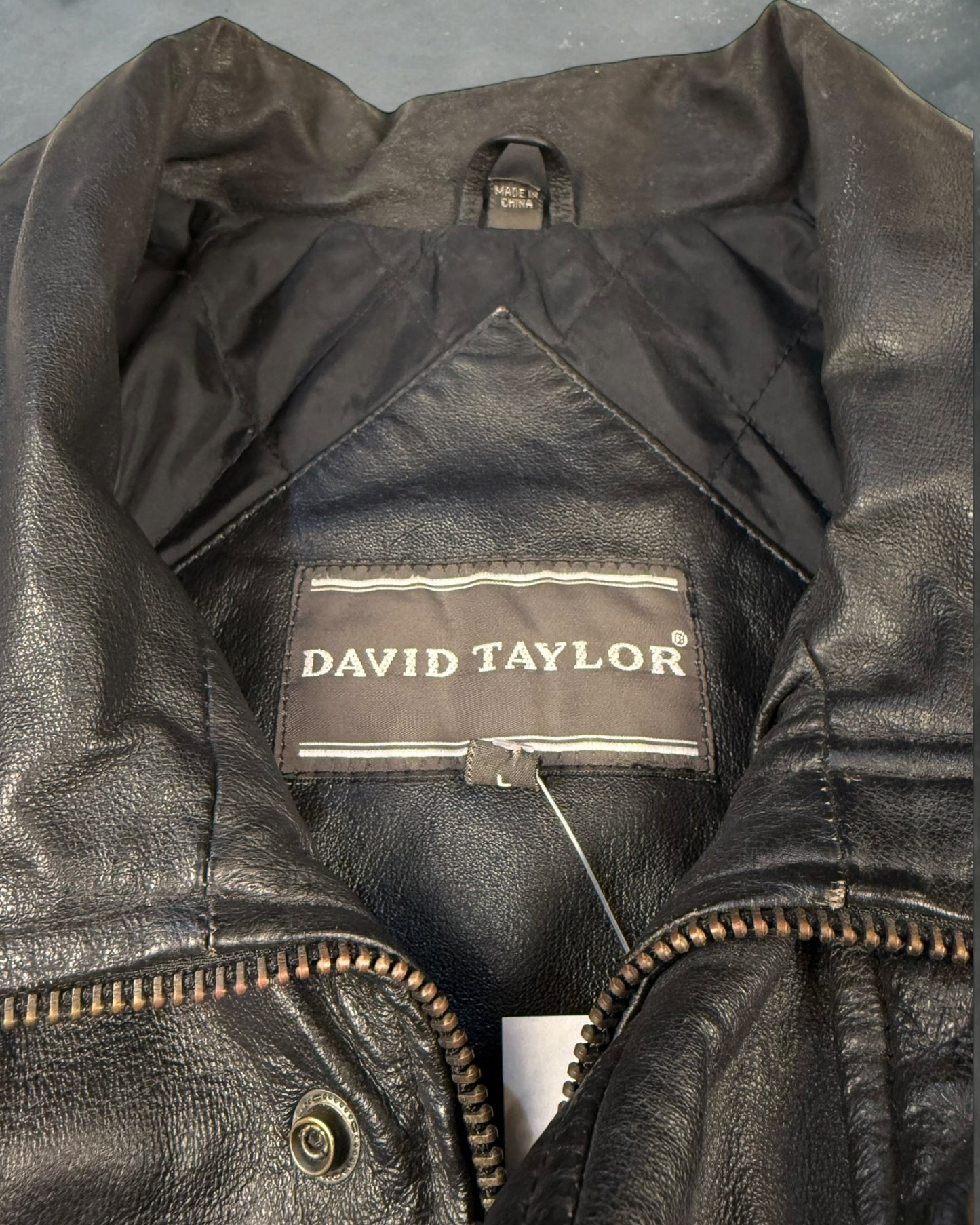 ‘00s David Taylor Leather Jacket Sz. L