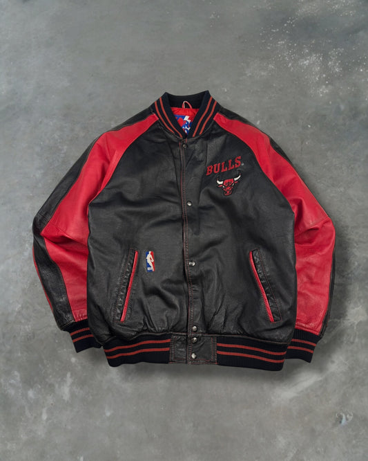 ‘90s Bulls Pro Player Leather Jacket Sz. L