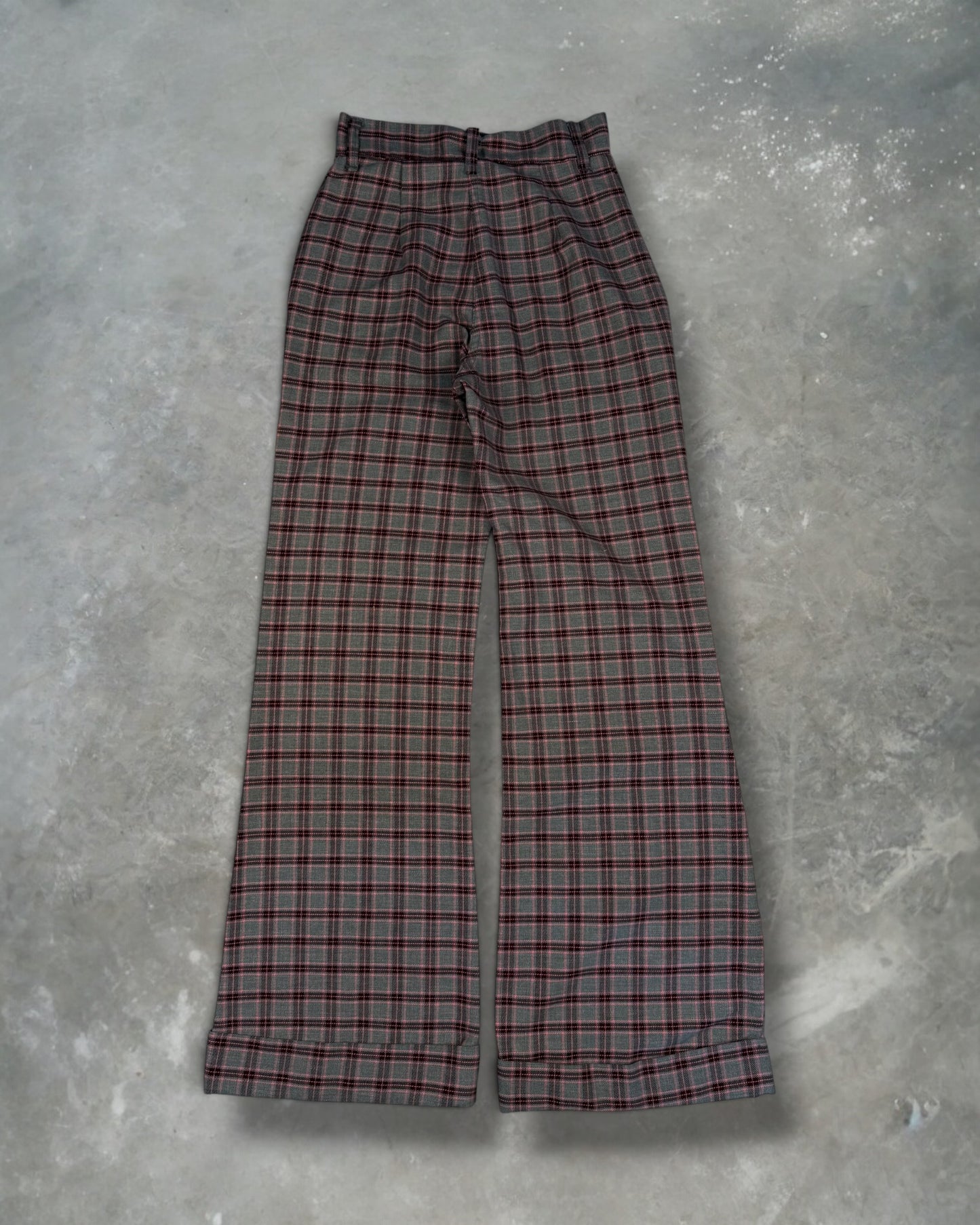 ‘70s Jc Penny Flare Plaid Pants Sz. 26x33