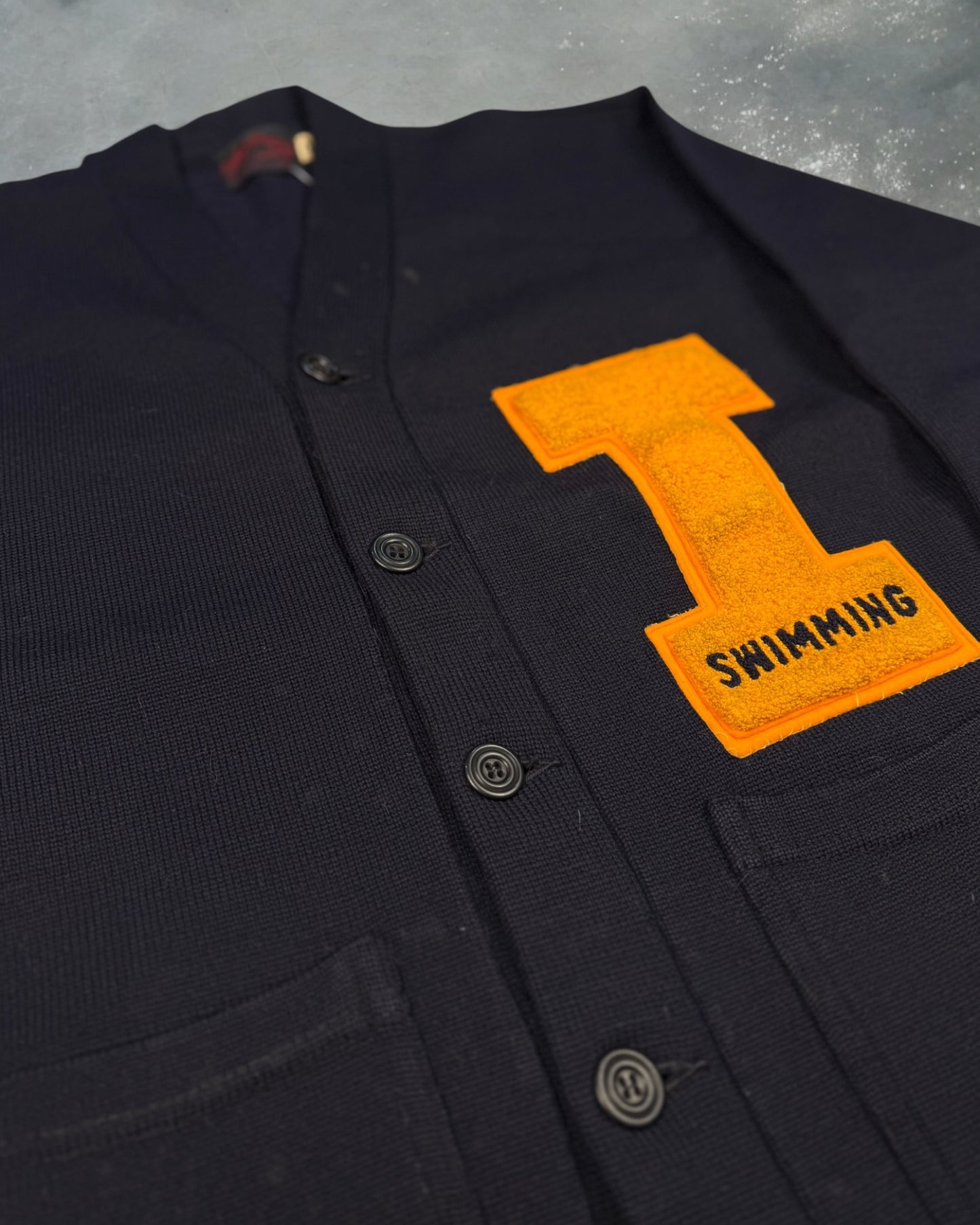 ‘40s Illinois University Swimming Varsity Letterman Cardigan Sz. L