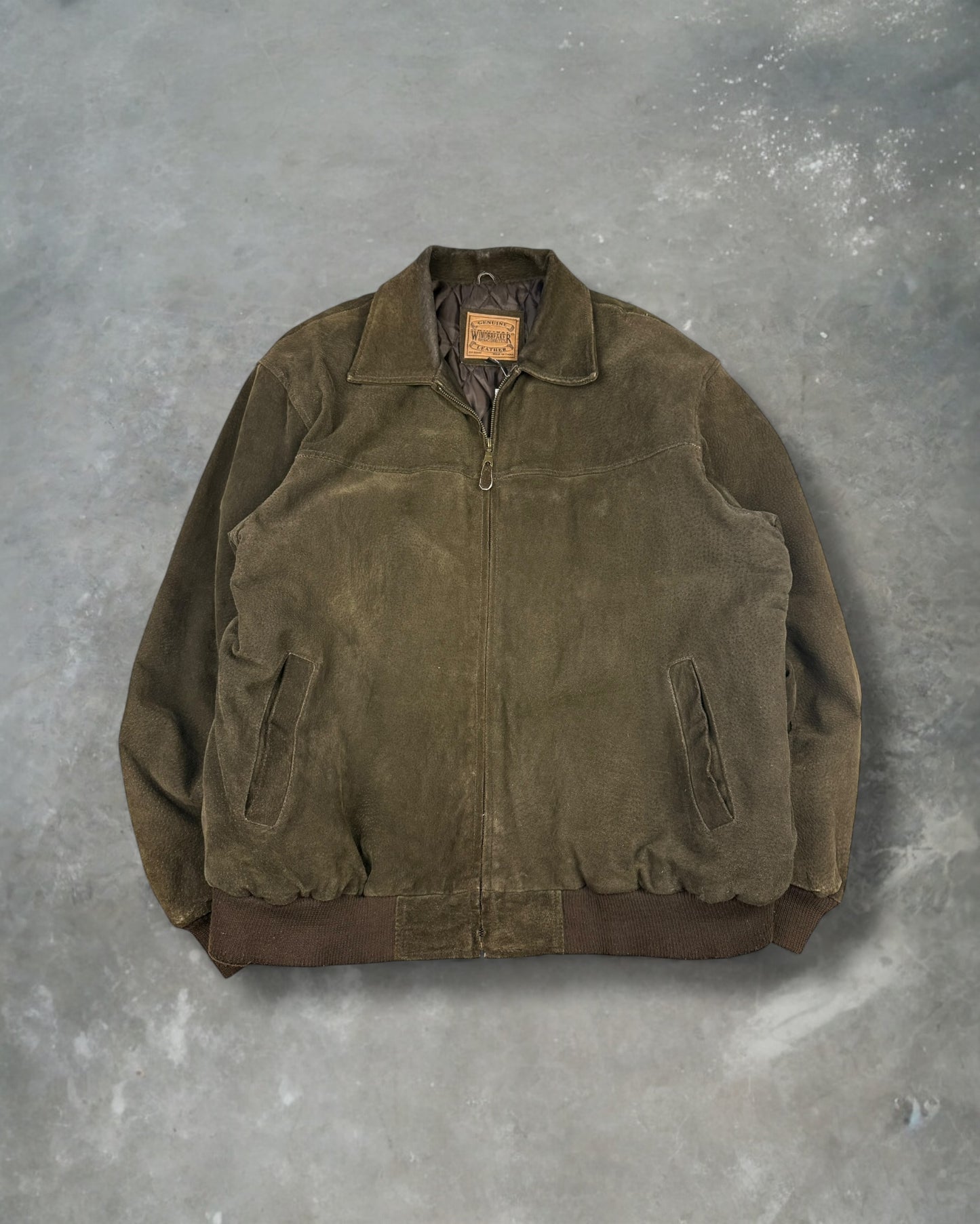 ‘00s Windbreaker Letaher Suede Jacket Sz. XL