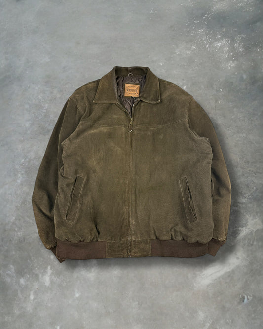 ‘00s Windbreaker Letaher Suede Jacket Sz. XL