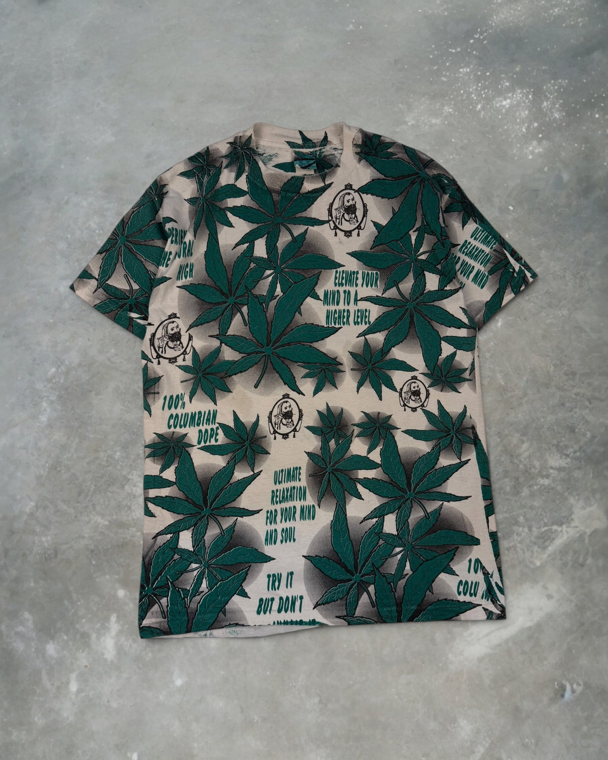 ‘90s Zig Zag Man Weed AOP Tee Sz. L